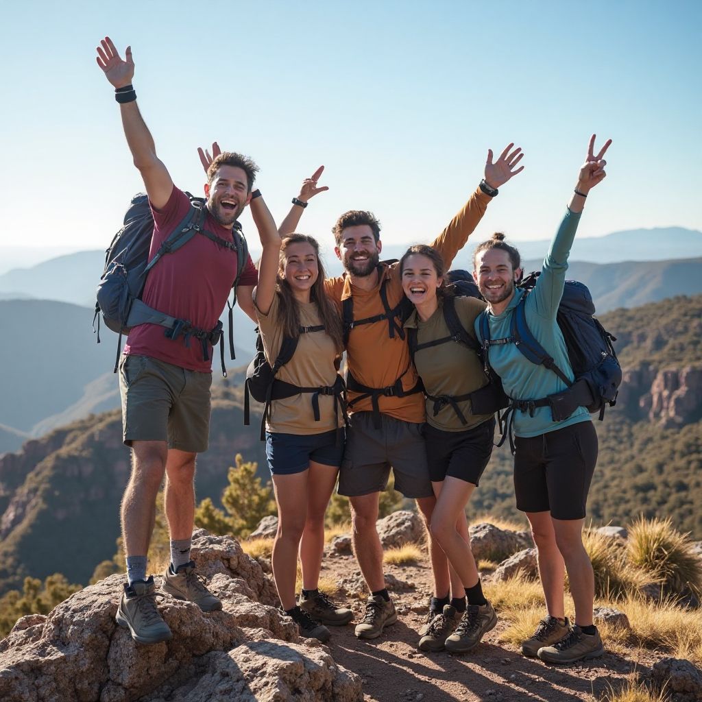 Mountain summit celebration